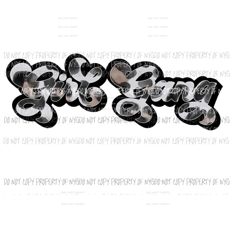 Girl Gang #2 grey leopard Sublimation transfers Heat Transfer