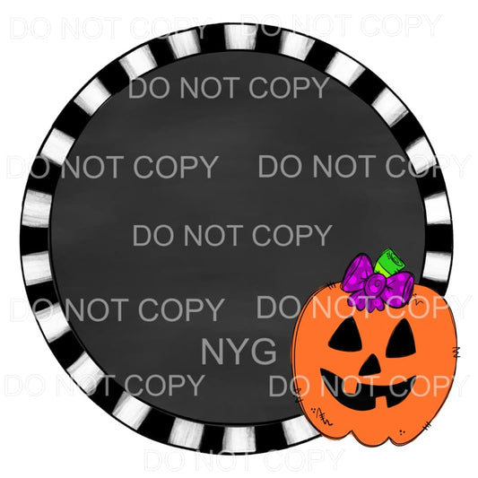 Girl Jack O Lantern Pumpkin Blank Circle Frame Sublimation 