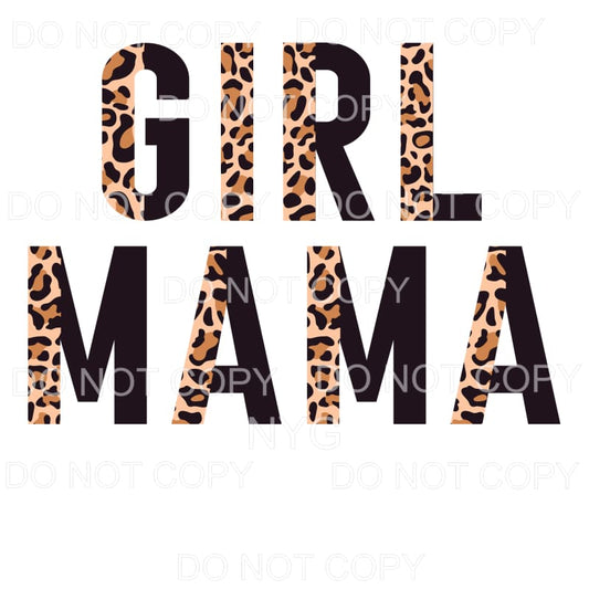 Girl Mama Half Leopard Black Sublimation transfers - Heat 