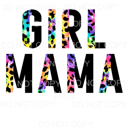 Girl Mama Half Leopard Tie Dye Black Sublimation transfers -