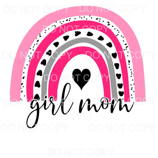 Girl Mom Pink Rainbow Sublimation transfers - Heat Transfer