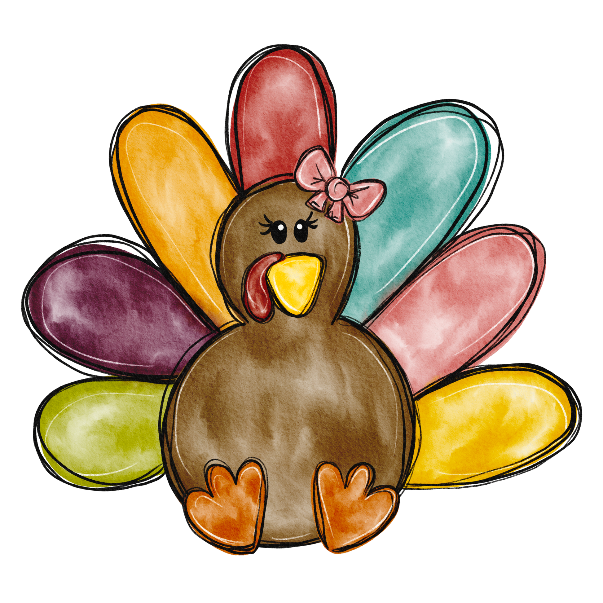 Girl Turkey #7605 Sublimation transfers - Heat Transfer
