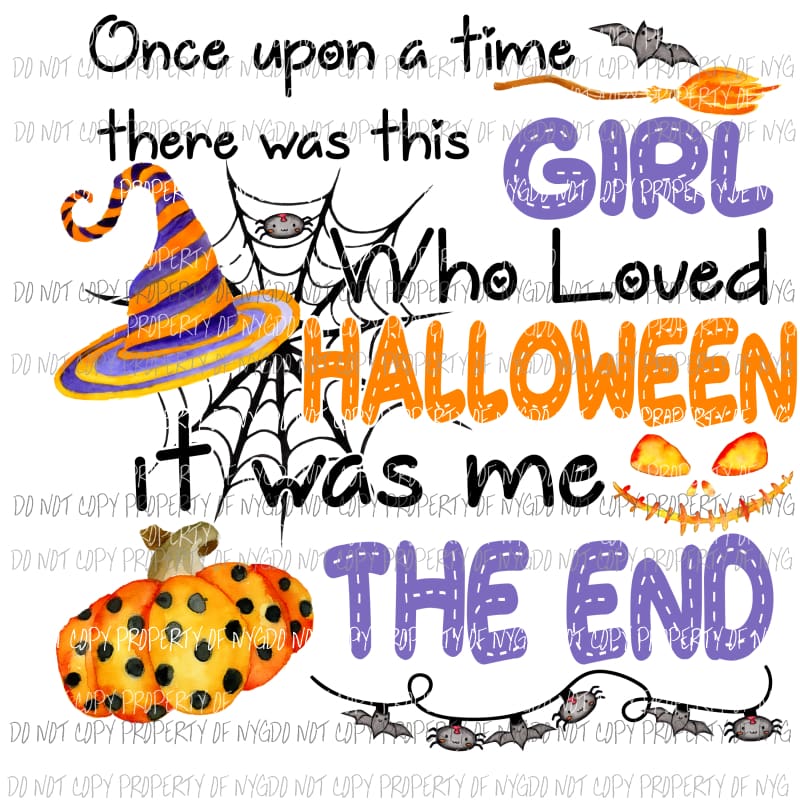 girl who loved halloween Sublimation transfers Heat Transfer