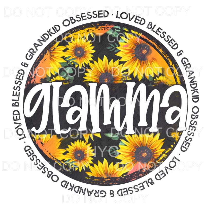 Glamma Sunflower Grunge Circle Sublimation transfers - Heat 