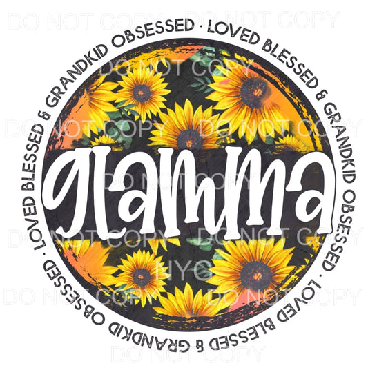 Glamma Sunflower Grunge Circle Sublimation transfers - Heat 