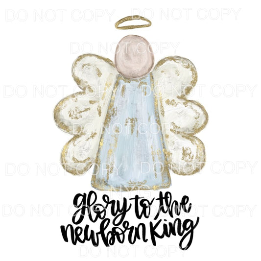 Glory To The Newborn King Angel Blue Gold #901 Sublimation 