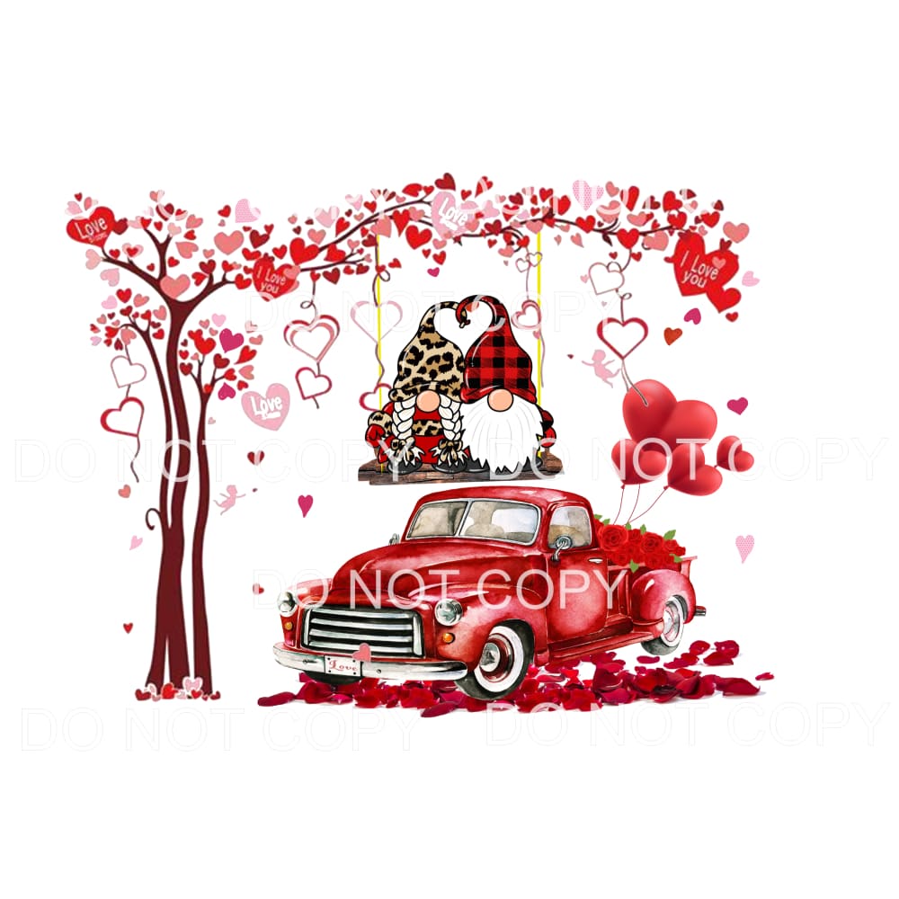 gnome tree with truck # 9992 Sublimation transfers - Heat 