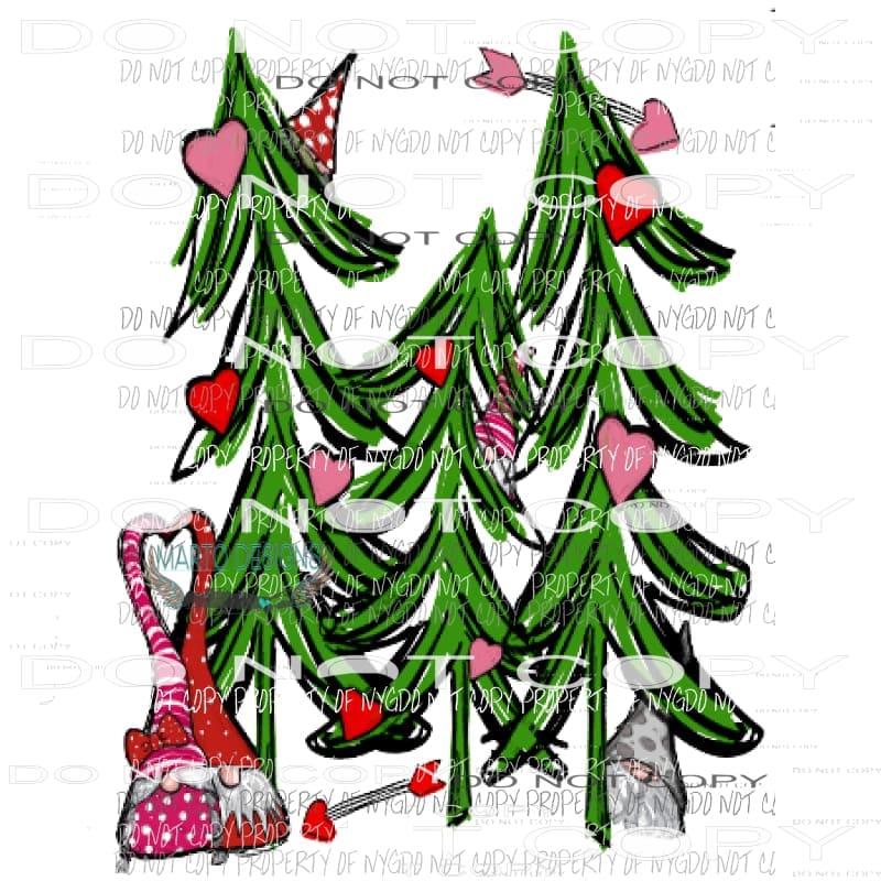 Gnome valentine tree 1 Sublimation transfers Heat Transfer