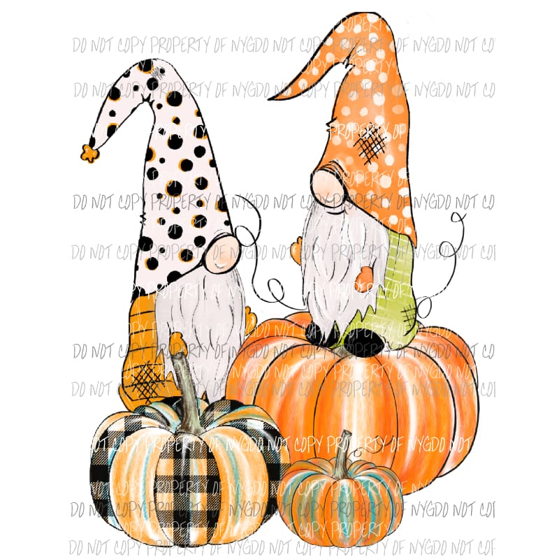 Gnomes with Pumpkins 1 Sublimation transfers Heat Transfer