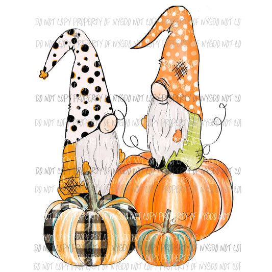 Gnomes with Pumpkins 1 Sublimation transfers Heat Transfer