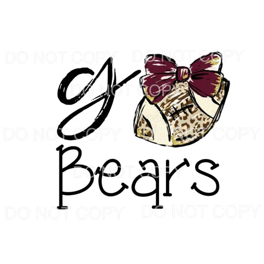 Go bears Football with bow choose Colors in dropdown 