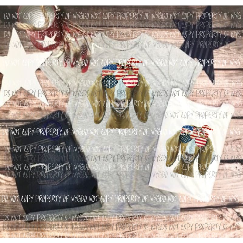 Goat Bandanna and glasses Flag sublimation transfer Heat Transfer