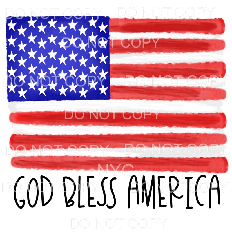 God Bless America Flag USA Sublimation transfers - Heat 