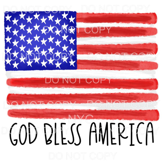 God Bless America Flag USA Sublimation transfers - Heat 