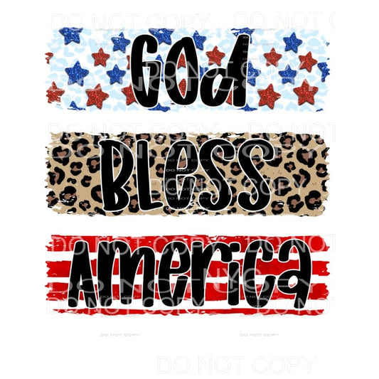 God Bless America Stars Stripes Leopard USA 4th of July 