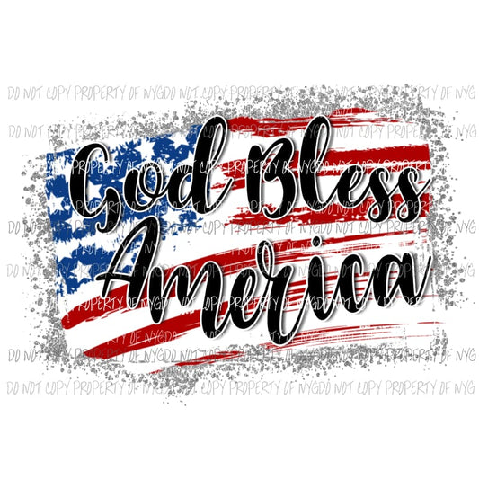 God Bless America Sublimation transfers Heat Transfer