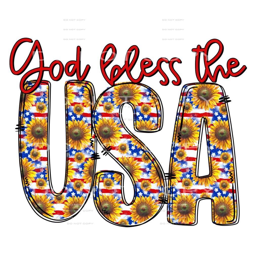 God bless the USA #6622 Sublimation transfers - Heat 