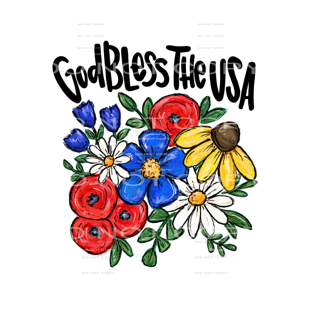 God bless the USA #7074 Sublimation transfers - Heat 