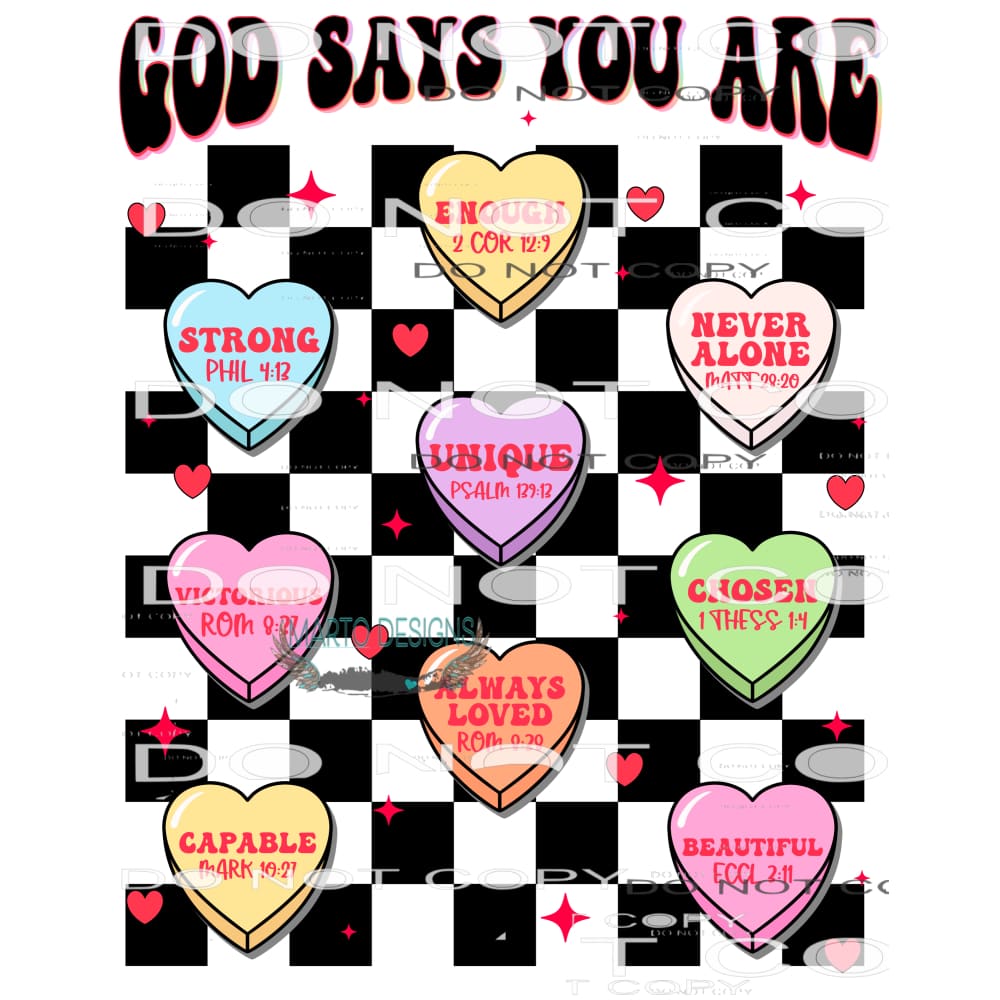 God Says You Are... #9844 Sublimation transfers - Heat