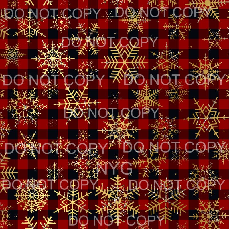 Gold Snowflake Red Plaid Leopard Sheet Sublimation transfers