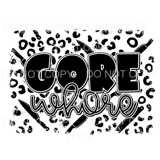 Gore Whore Black Knifes Leopard Background #28 Sublimation 