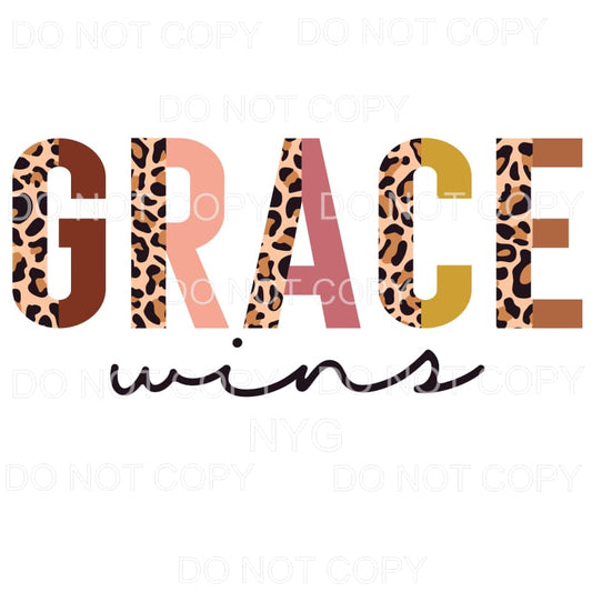 Grace Wins Half Leopard Neutral Sublimation transfers - Heat