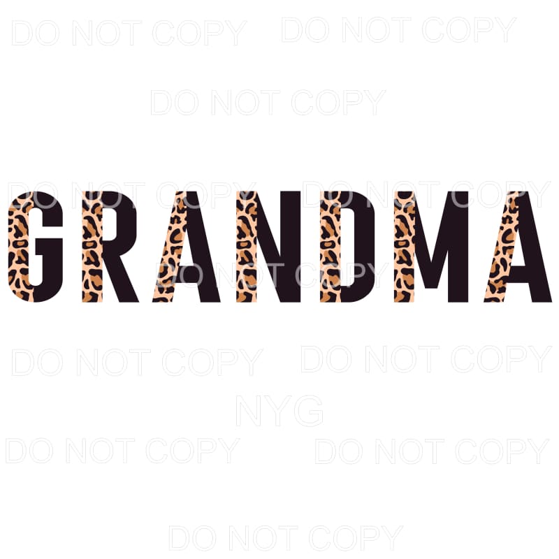 Grandma Half Leopard Black Sublimation transfers - Heat 