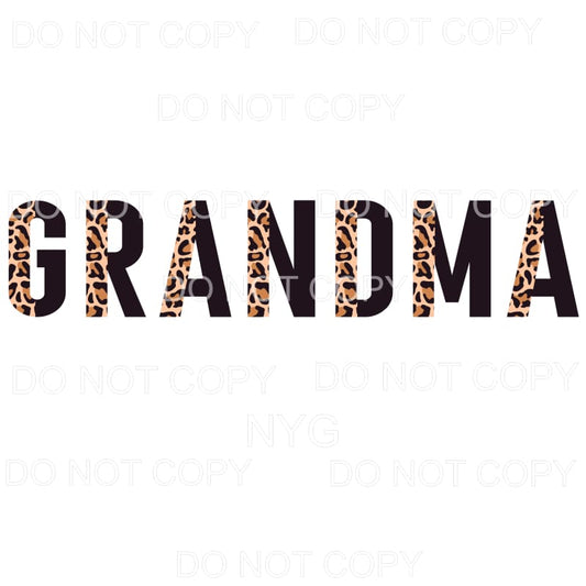 Grandma Half Leopard Black Sublimation transfers - Heat 