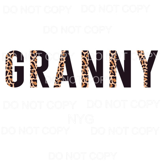 Granny Half Leopard Black Sublimation transfers - Heat 