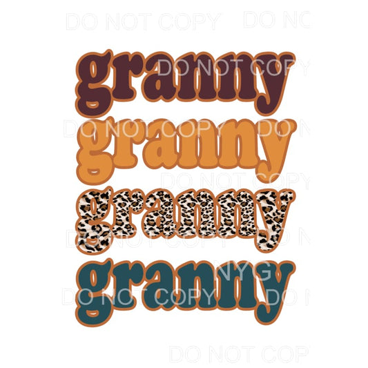 Granny Stacked Leopard #1518 Sublimation transfers - Heat 