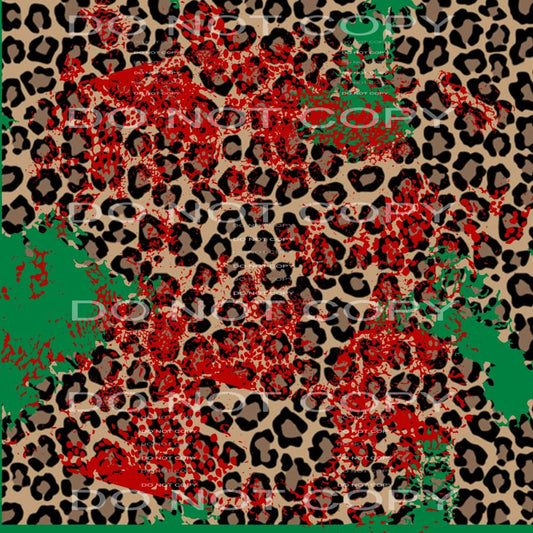 Green and red leopard sheet Sublimation transfers - Heat 