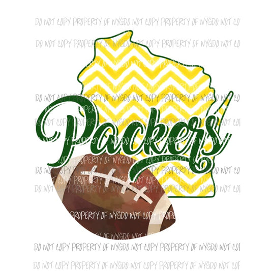Green Bay Packers football chevron state Sublimation transfers Heat Transfer