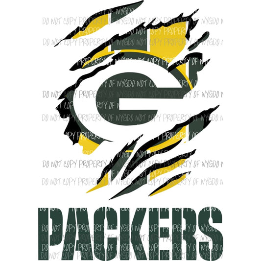 Green Bay Packers ripped design Sublimation transfers Heat Transfer
