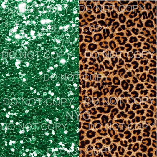 Green Glitter Leopard Sheet #1 Sublimation transfers - Heat 