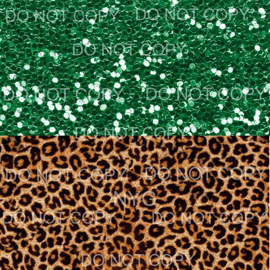 Green Glitter Leopard Sheet #2 Sublimation transfers - Heat 