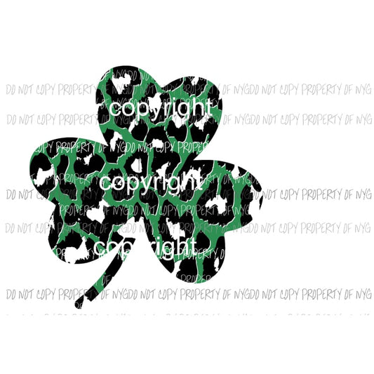 Green Leopard Shamrock #5 St Patricks Day Sublimation transfers Heat Transfer