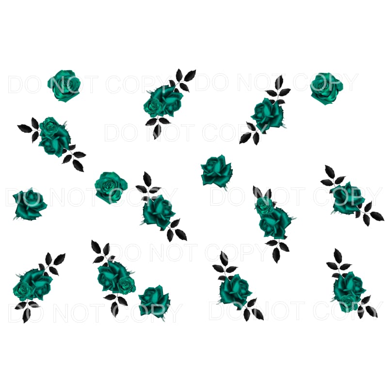 Green Roses Background Sheet Sublimation transfers - Heat 