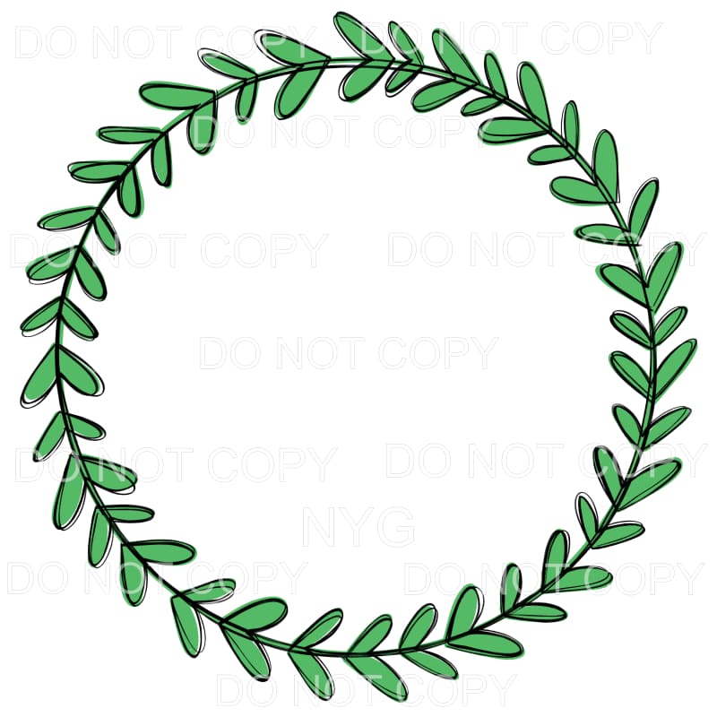 Green Wreath Sublimation transfers - Heat Transfer