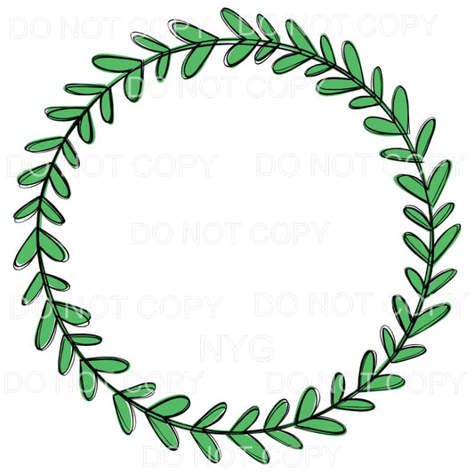 Green Wreath Sublimation transfers - Heat Transfer