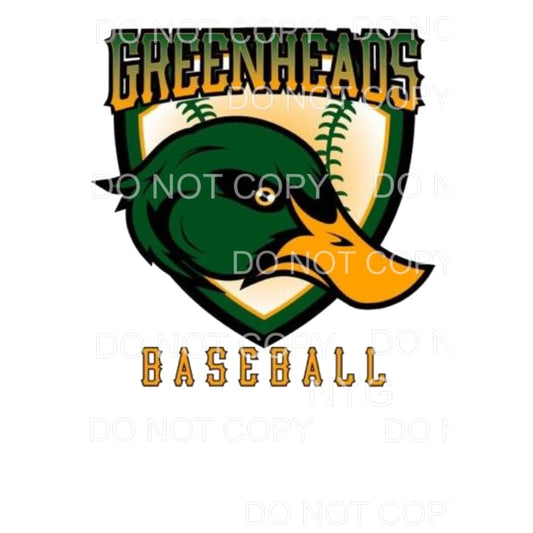 GREENHEADS # 2 green heads baseball Sublimation transfers - 