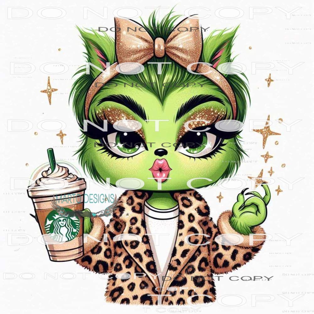 Grinch Girl Starbucks #8687 Sublimation transfers - Heat