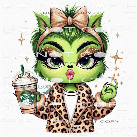 Grinch Girl Starbucks #8687 Sublimation transfers - Heat