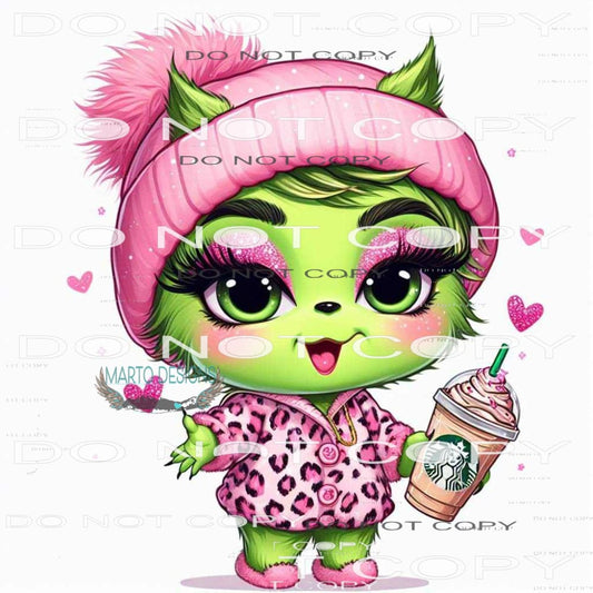 Grinch Girl Starbucks #8688 Sublimation transfers - Heat