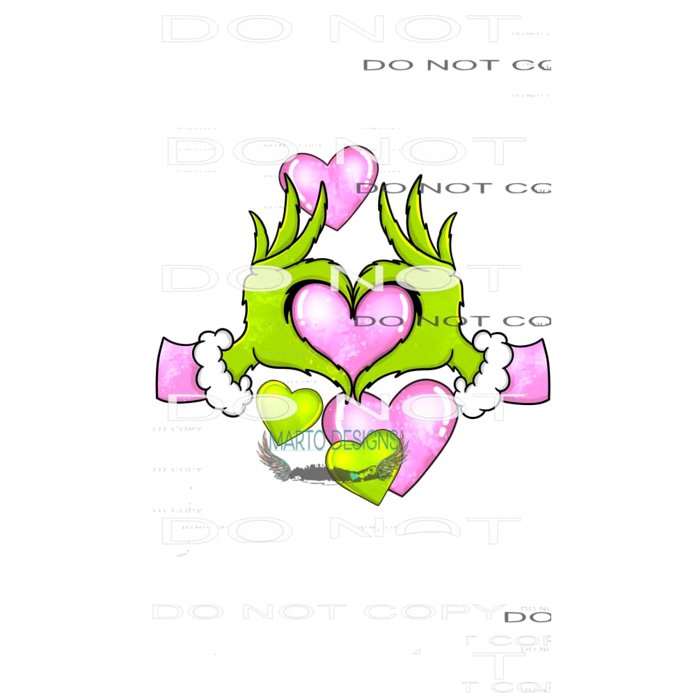 Grinch Love Sleeve #8696 Sublimation transfers - Heat