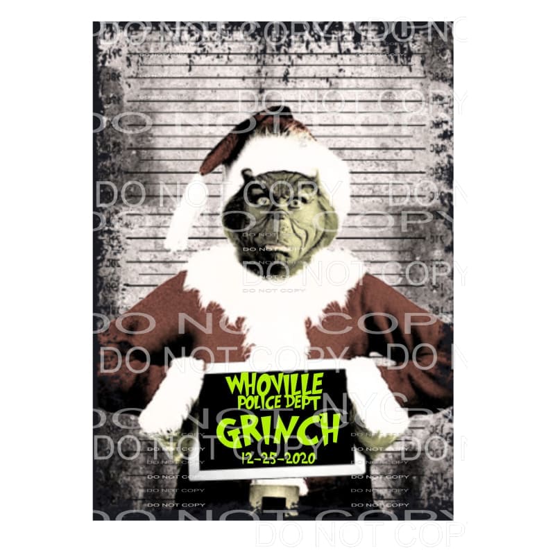 Grinch Mug Shot Whoville # 2 Sublimation transfers - Heat 