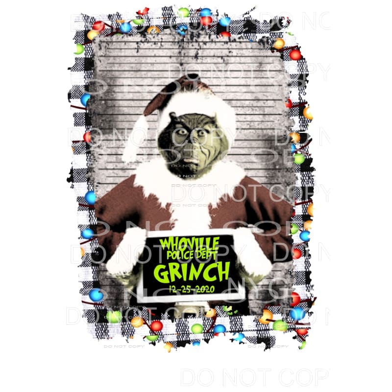 Grinch Mug Shot Whoville # 3 Sublimation transfers - Heat 