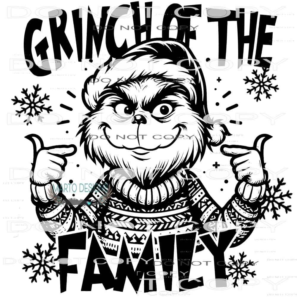 Grinch Of The Family #8823 Sublimation transfers - Heat