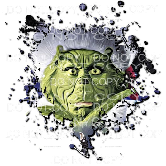 Grinch Paint Splatters Sublimation transfers - Heat Transfer