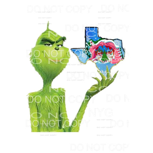 Grinch whoville TEXAS Christmas Sublimation transfers - Heat
