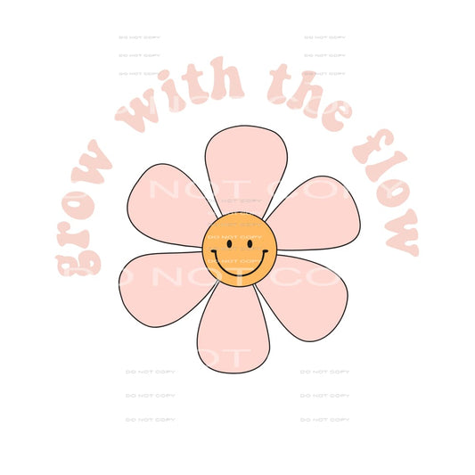 grow with the flow smile face flower # 12060 Sublimation 